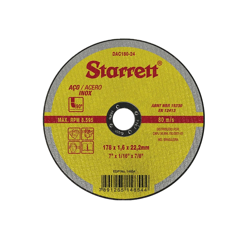 Disco de Corte 7" x 1/16" x 7/8" com 48 Peças - Starrett