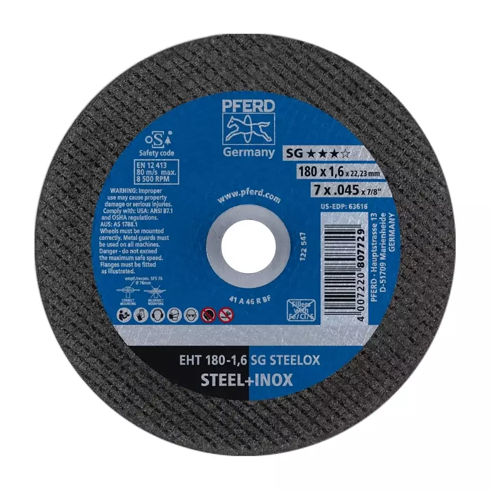 Disco de Corte 7 x 1/16 x 7/8" EHT 178-1,9 SG Steelox - Pferd