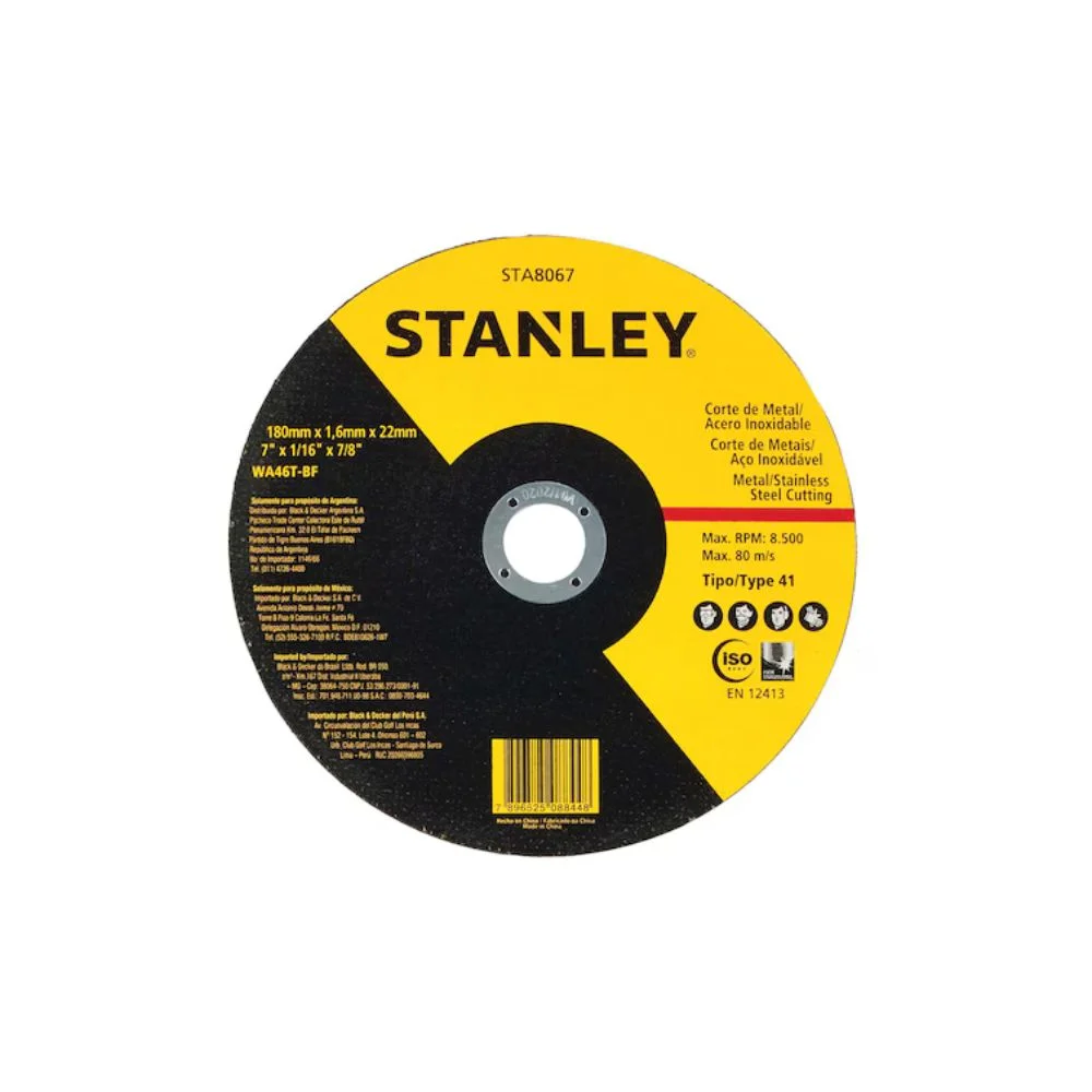Disco de Corte 7" x 1/6" x 7/8" - Stanley
