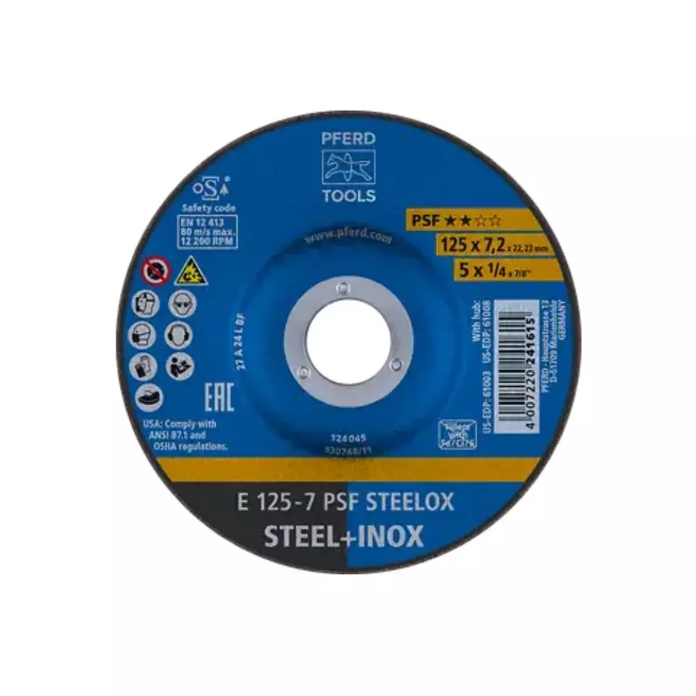 Disco de Desbaste 5" x 1/4" x 7/8" PSF Steelox - Pferd