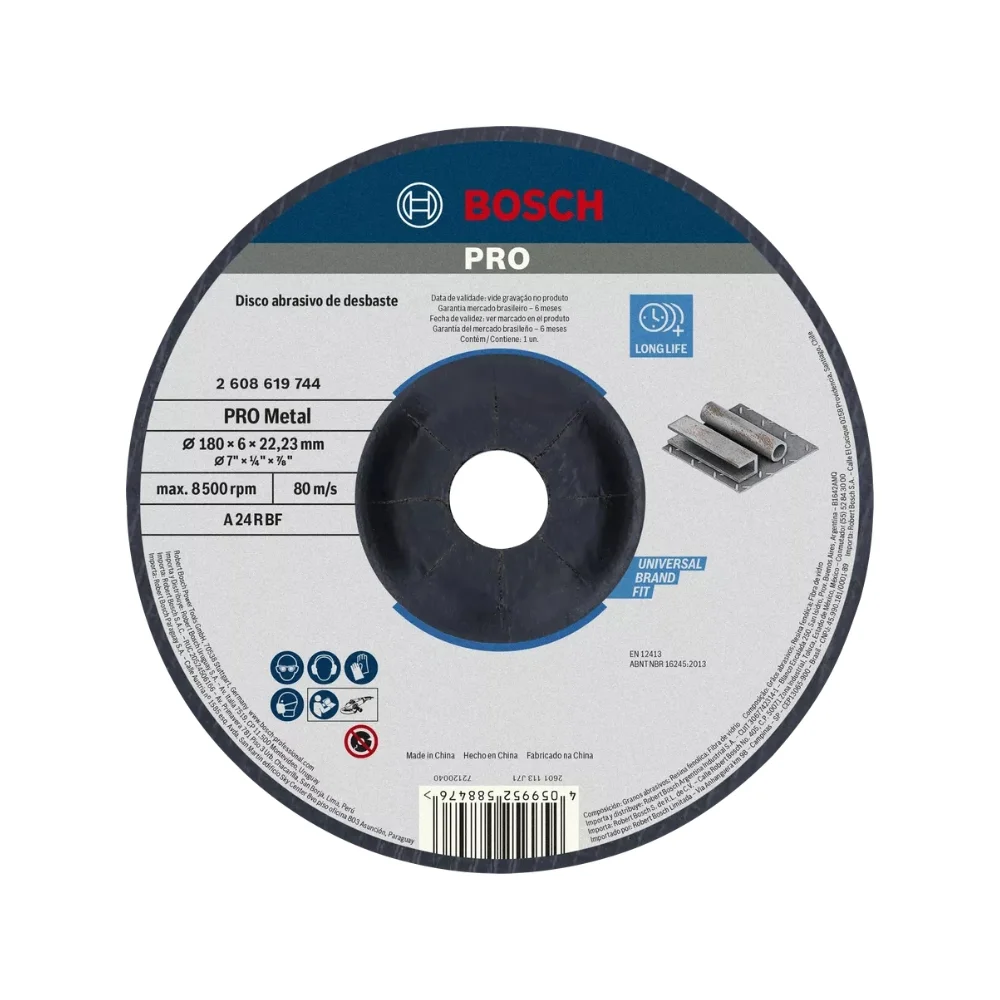 Disco de Desbaste 7" x 1/4" x 7/8" Standard - Bosch