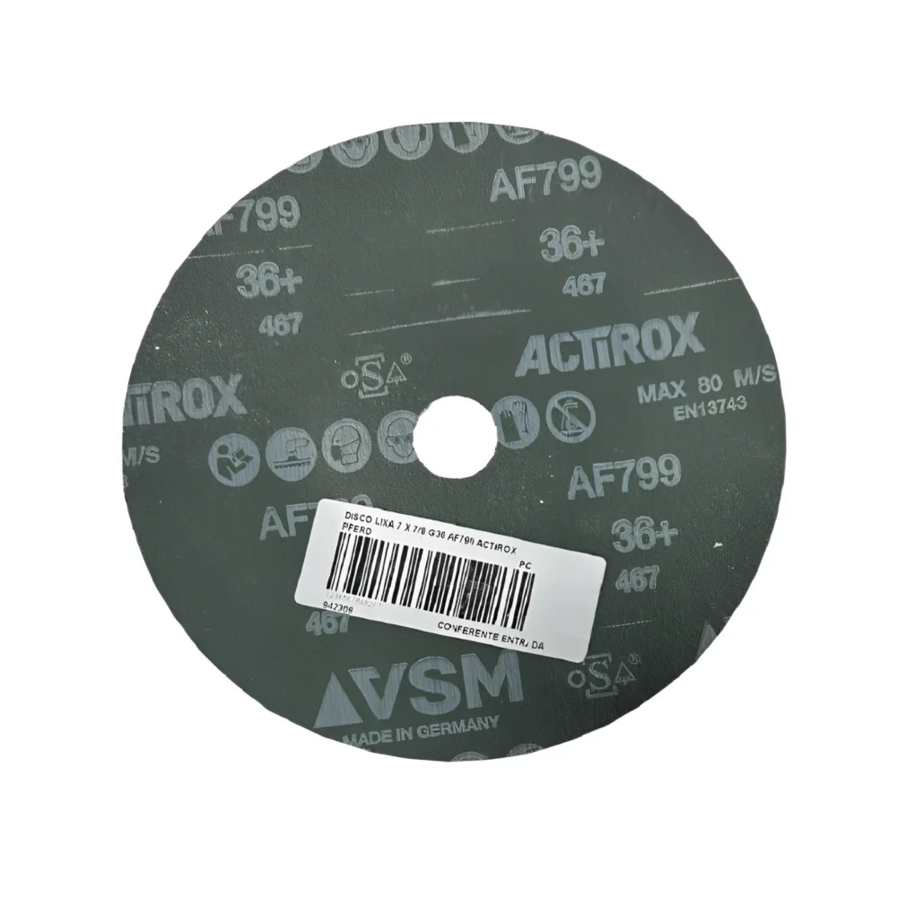 Disco Lixa 7" x 7/8" G36 AF799 Actirox - Pferd