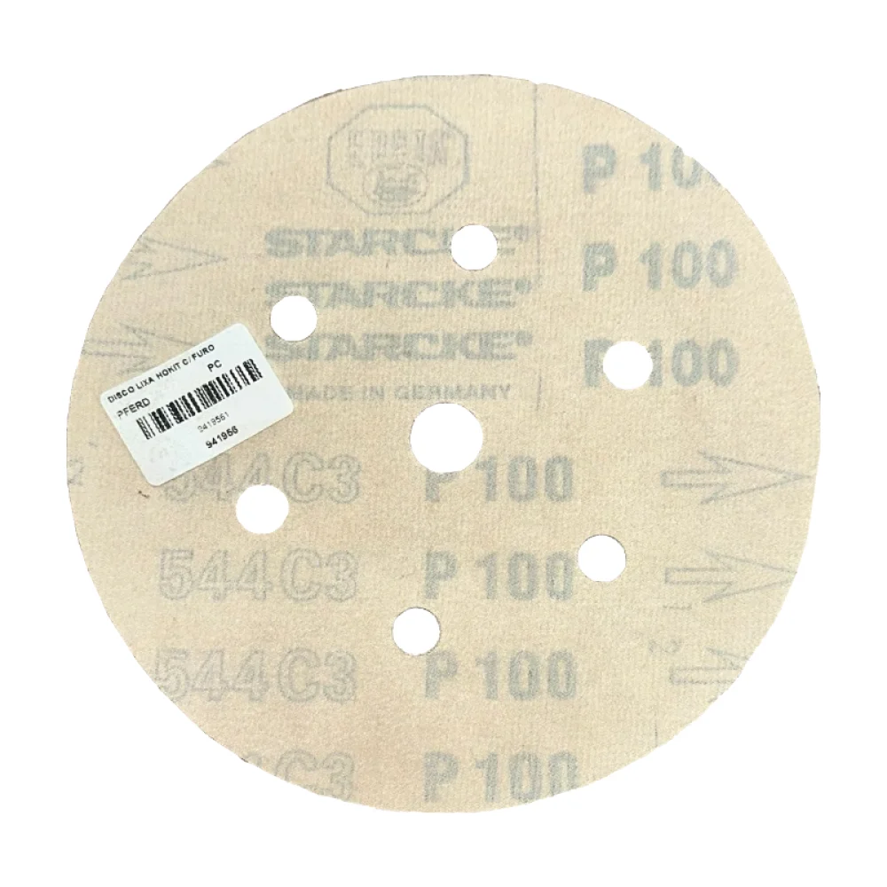 Disco de Lixa Hookit com Furo 152mm G100 544C - Pferd