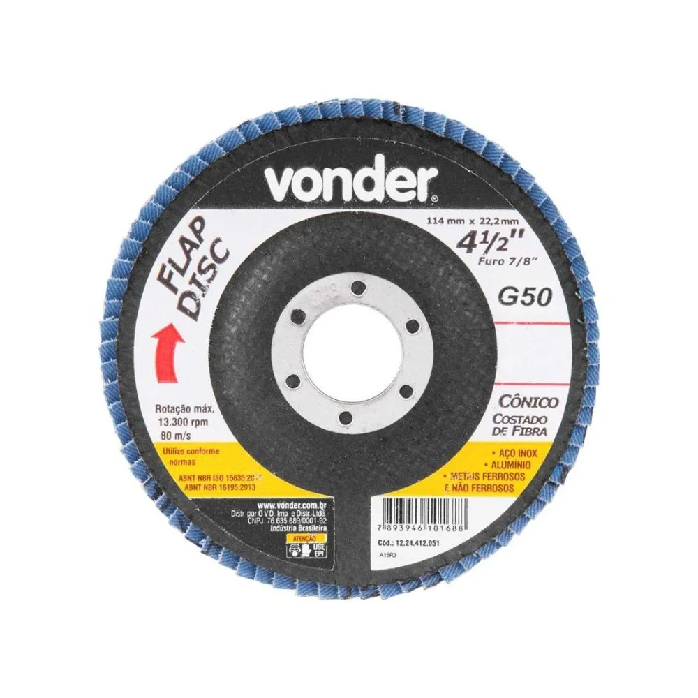 Disco Flap 4.1/2" x 7/8" G50 - Vonder