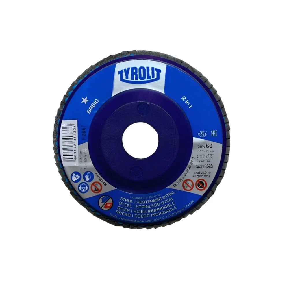 Disco Flap 4.1/2" x 7/8" G60 Plast - Tyrolit