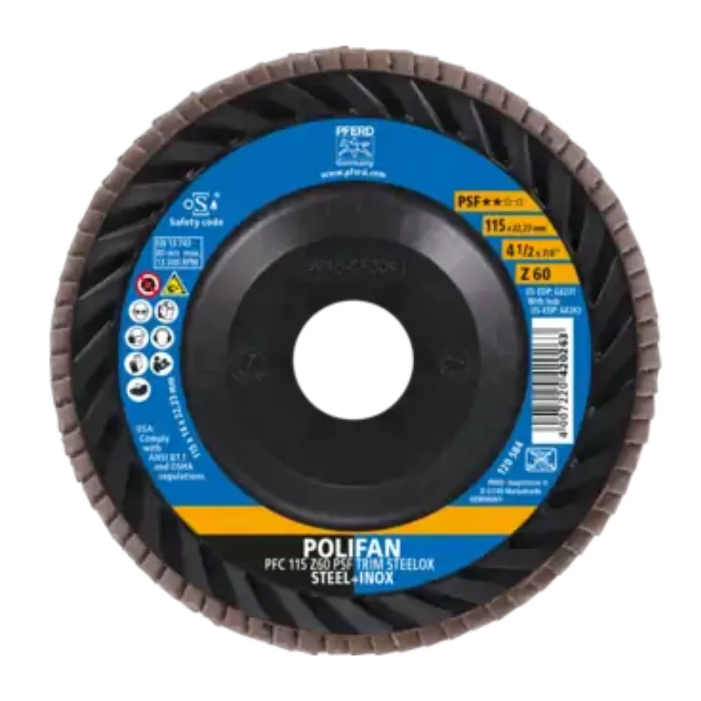 Disco Flap 4.1/2" x 7/8" G80 PSF Trim Steelox - Pferd