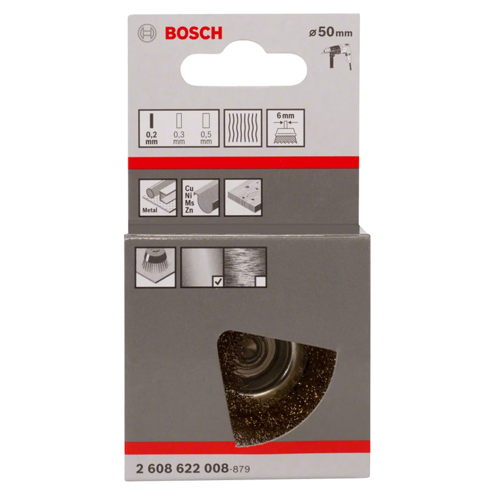 Escova Copo 5" de Aço Ondulado com Haste 1/4" - Bosch