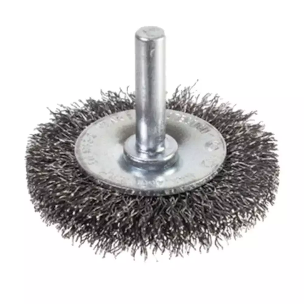 Escova Ondulada Aço de Carbono 3 x 3/8" com Haste 1/4" - Inebras