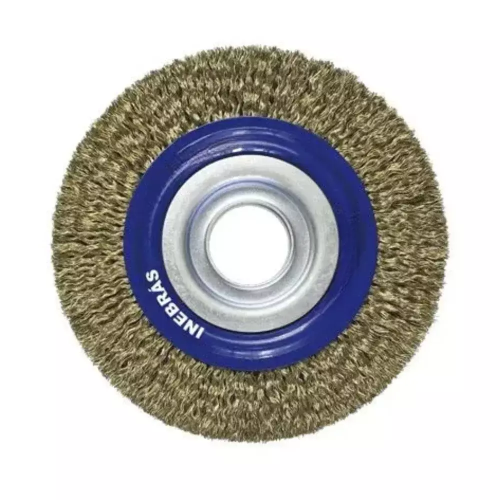 Escova Ondulada de Aço Latonado 6 x 1/2 x 1.1/4" Premium - Inebras