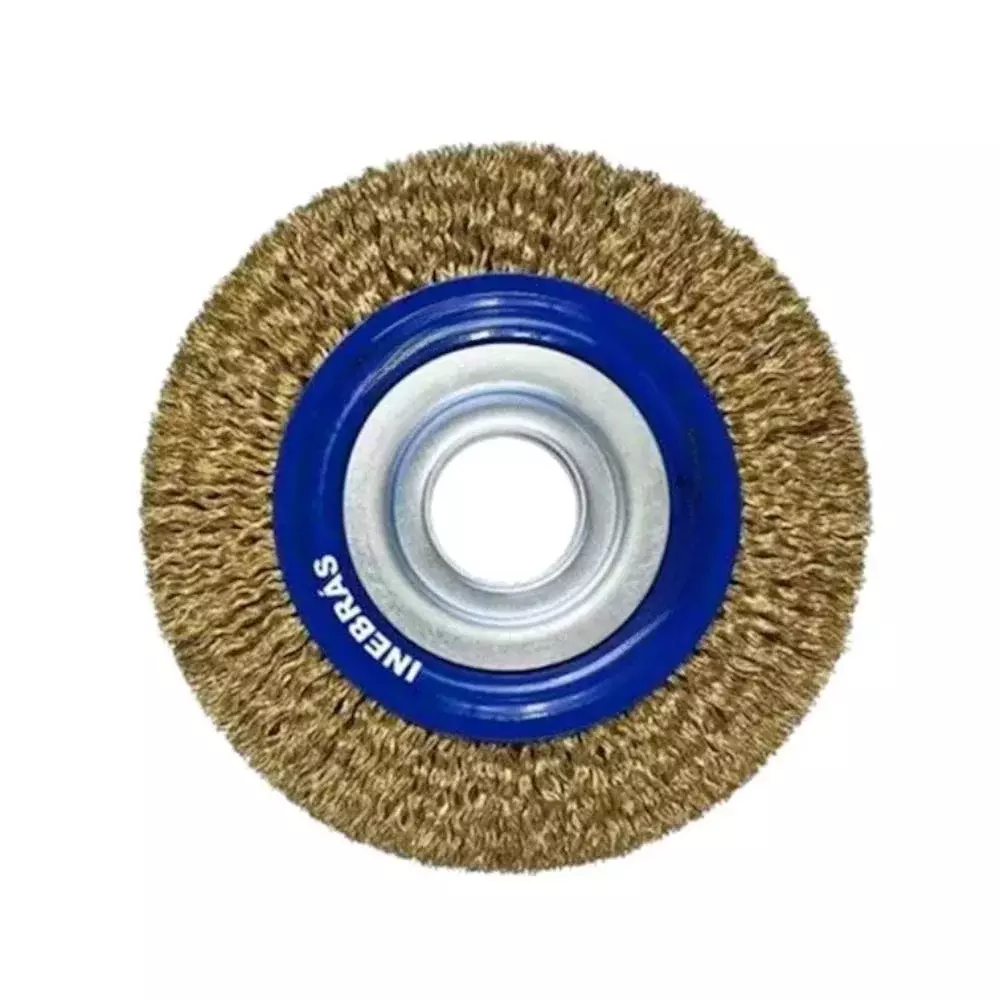 Escova Ondulada de Aço Latonado 6 x 3/4 x 1.1/4" Premium - Inebras