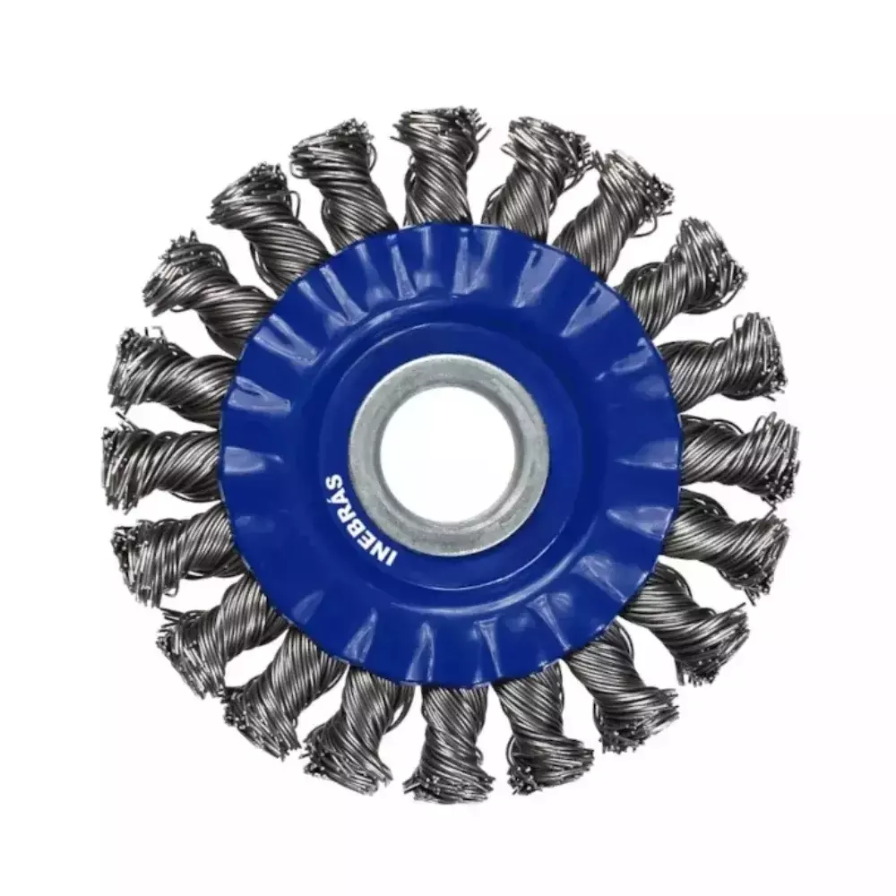 Escova Trançada de Aço 4.1/2" x 7/8" Premium - Inebras