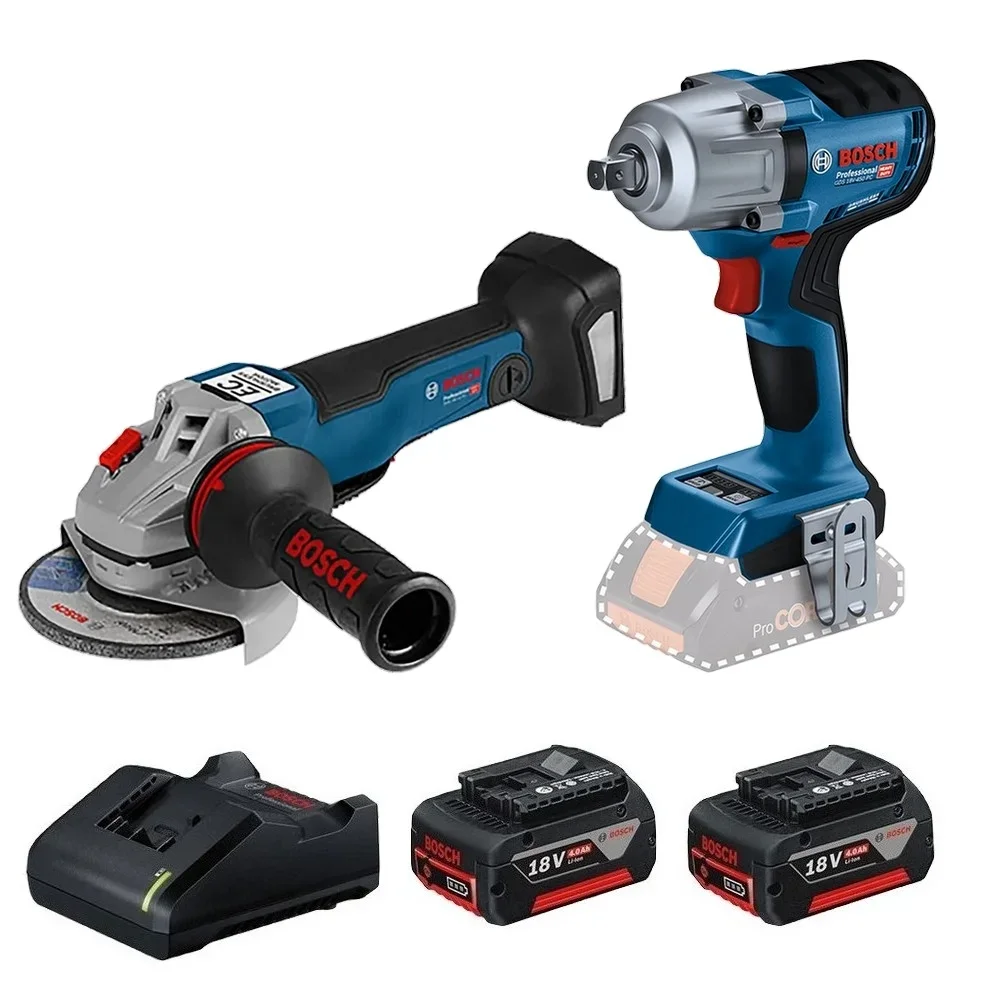 Esmerilhadeira GWS e Chave de Impacto GDS 2Bat 18V 4Ah - Bosch