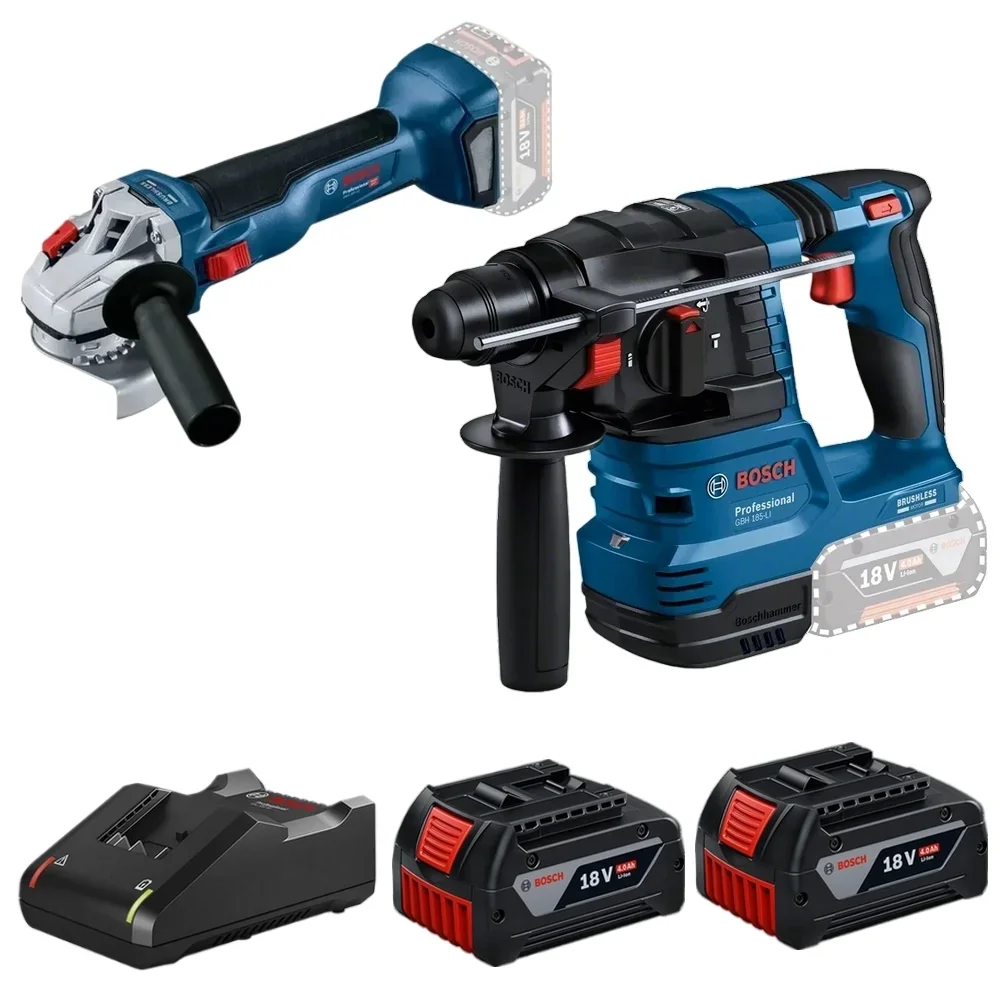 Esmerilhadeira GWS e Martelete GBH 2Bat 18V 4Ah - Bosch