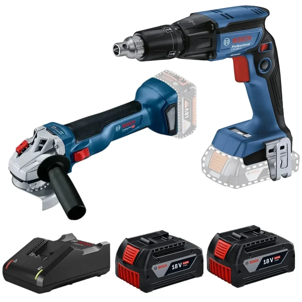 EsmerilhadeiraGWS18 e Parafusadeira GTB185 2Bat 18V 4Ah - Bosch