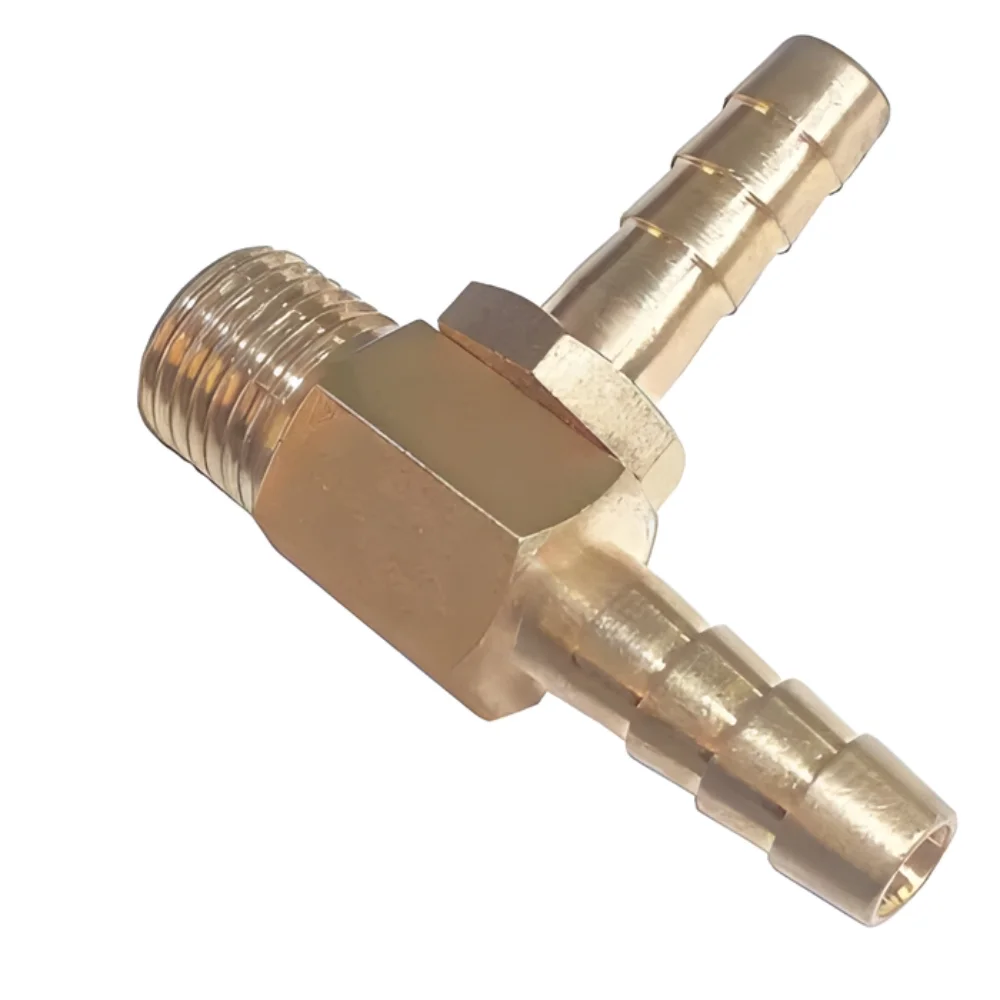 Espigão Macho em T com 2 Saídas 1/4 x 1/4" Aço - Lubefer