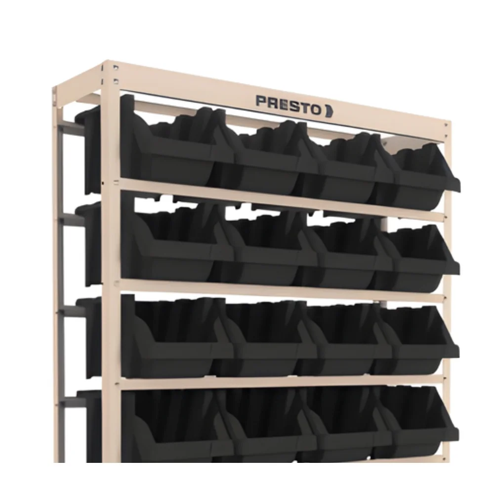 Estante com 28 Caixas NR7 Preta - Presto