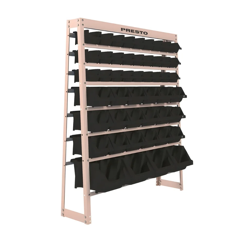 Estante com 49 Caixas Pretas N° 3,5 e 7 93017 - Presto
