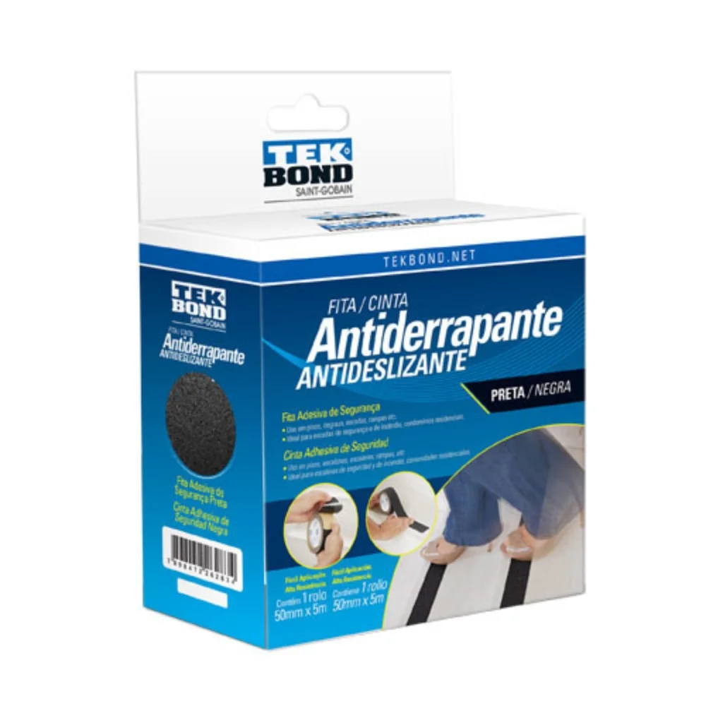 Fita Antiderrapante 50 mm x 5 metros Preto - Tek Bond