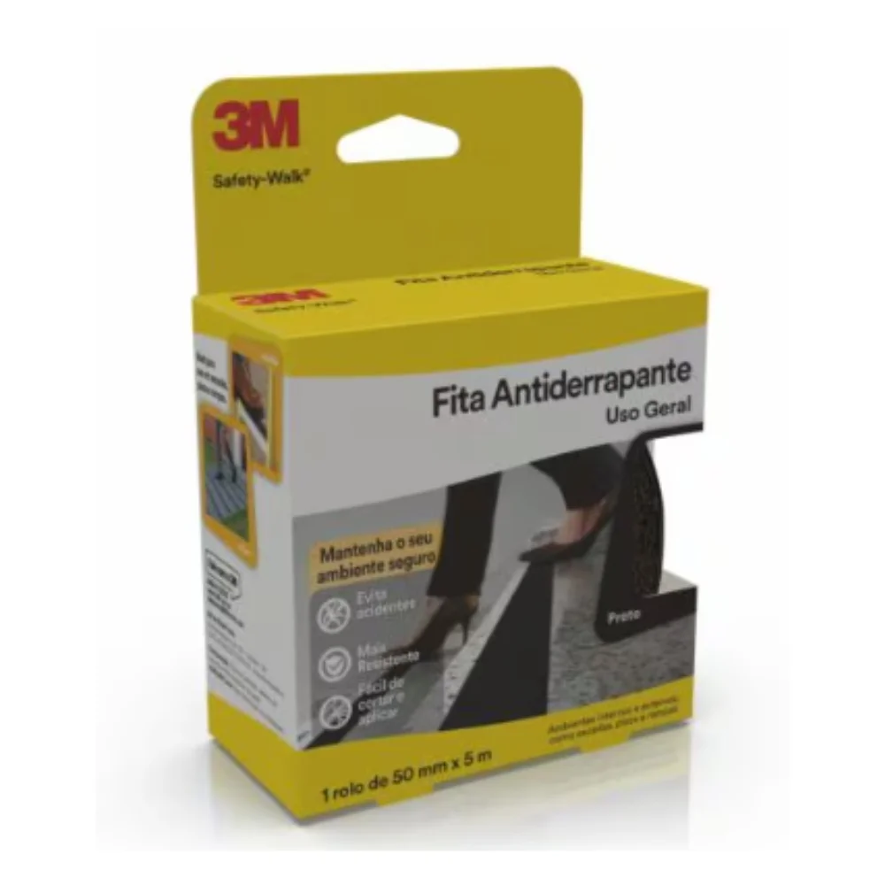Fita Antiderrapante 50mm x 5 Metros Preta - 3M