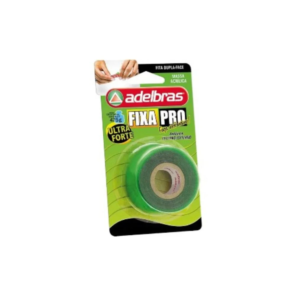Fita Dupla Face 24 mm x 2 metros Fixa Forte - Adelbras