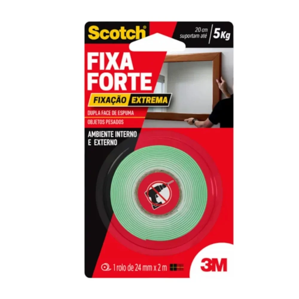 Fita Dupla Face 24mm x 2 Metros Fixa Forte Extreme - 3M
