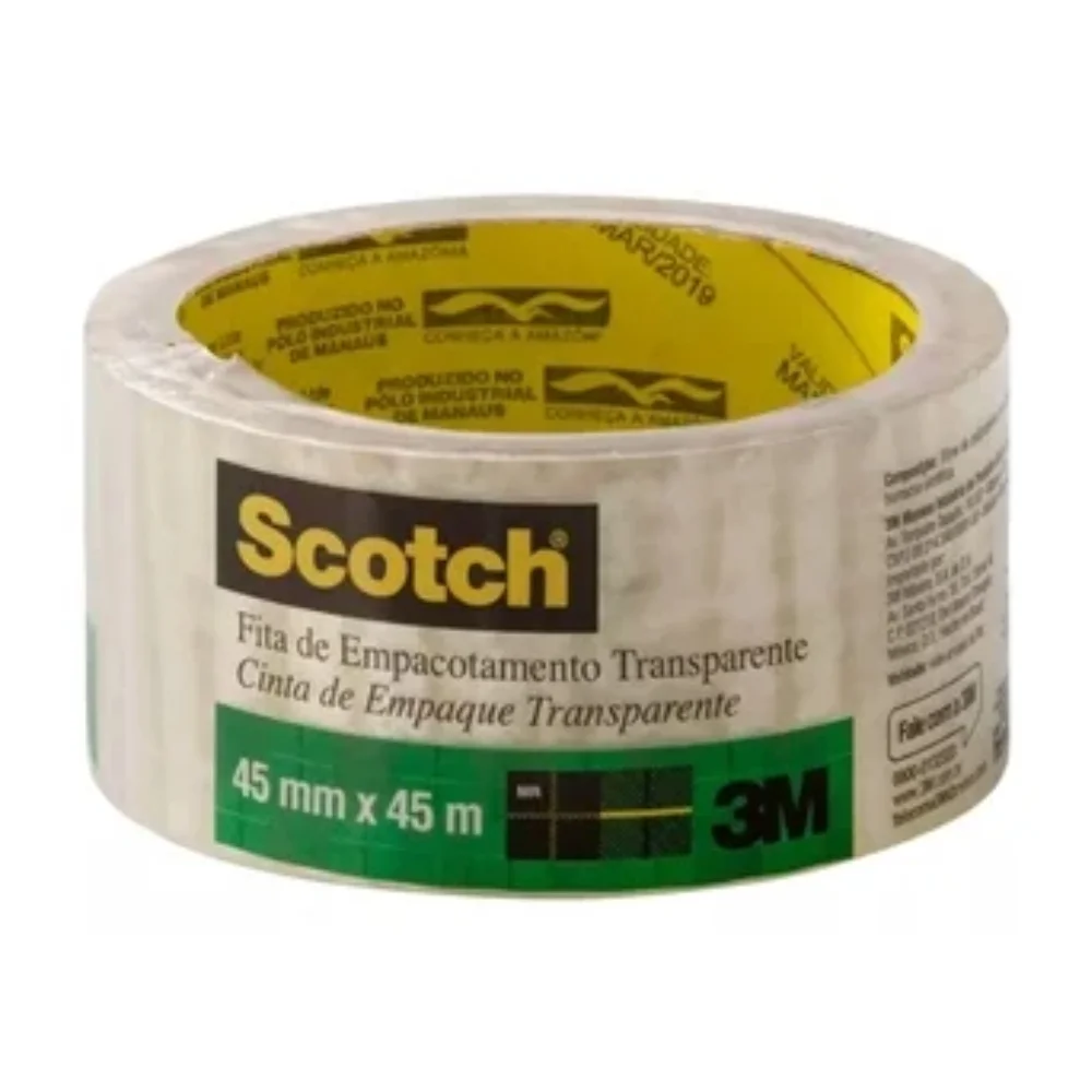 Fita Empacotamento 45mm x 45 Metros Incolor - 3M