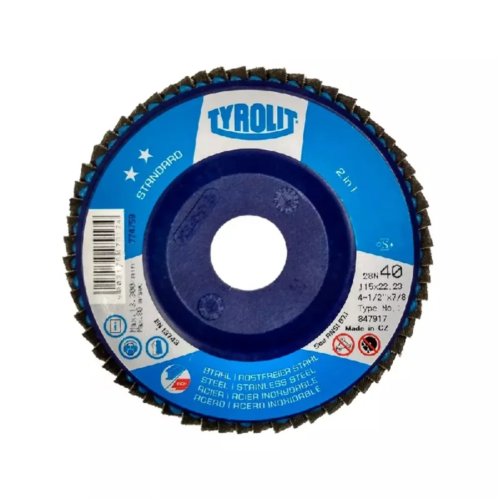 Flap 4.1/2 x 7/8" Grão 40 Plast Standard - Tyrolit