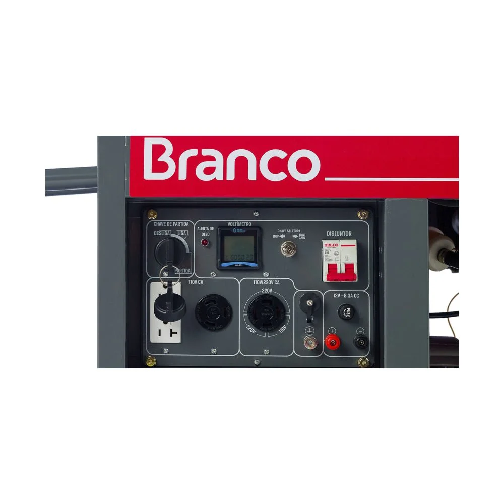 Gerador de Energia Diesel 7,5 kVA BD8000EF Partida Elétrica Branco