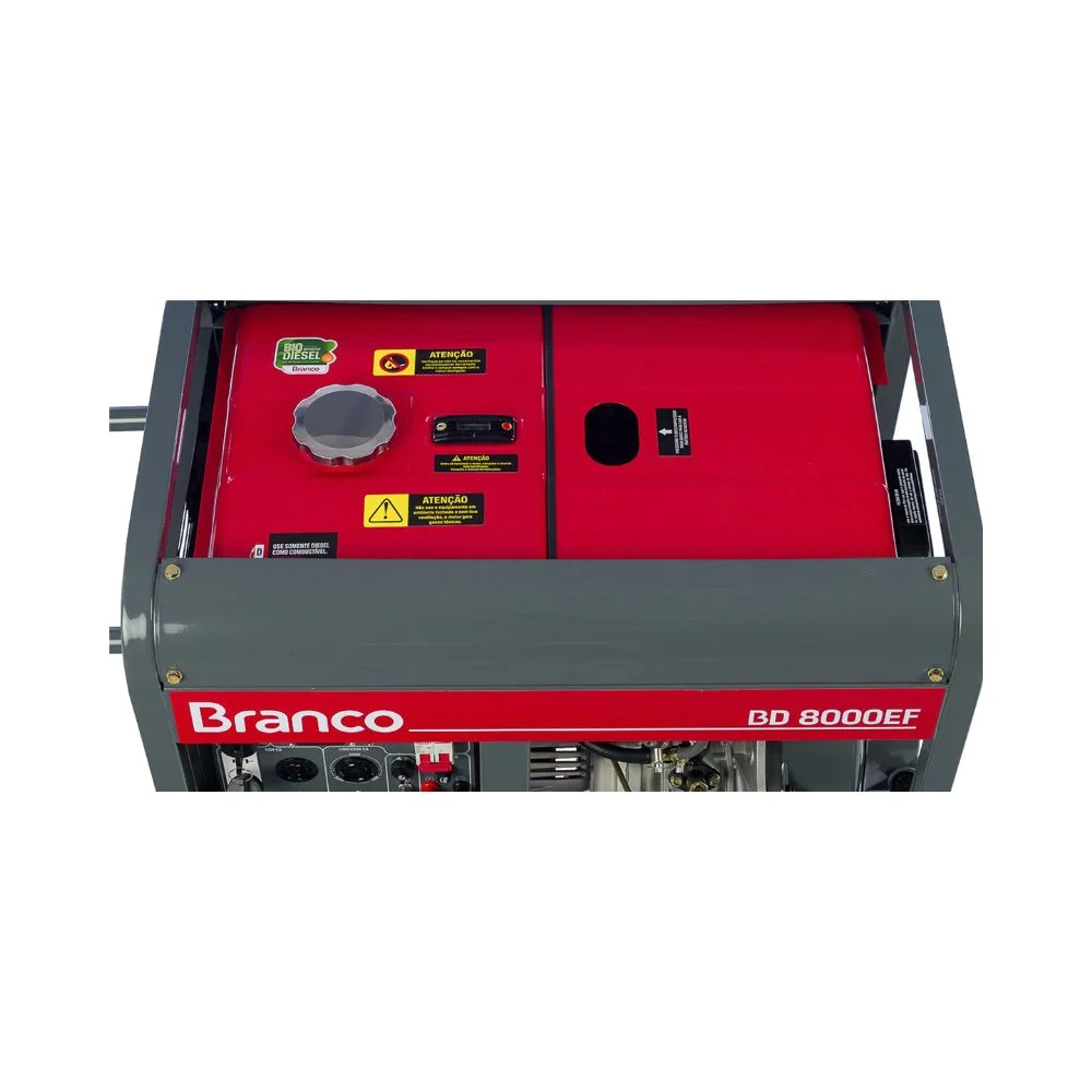 Gerador de Energia Diesel 7,5 kVA BD8000EF Partida Elétrica Branco