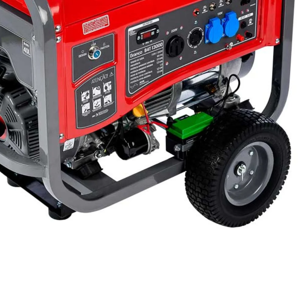 Gerador de Energia Gasolina 13 kVA P/Elétrica 220V - Branco