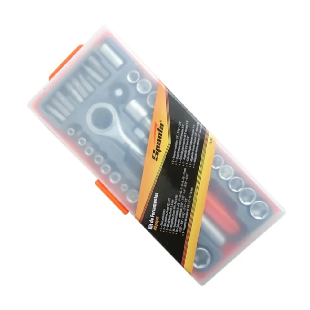 Jogo de Bits e Soquetes com Catraca 40 peças - Sparta