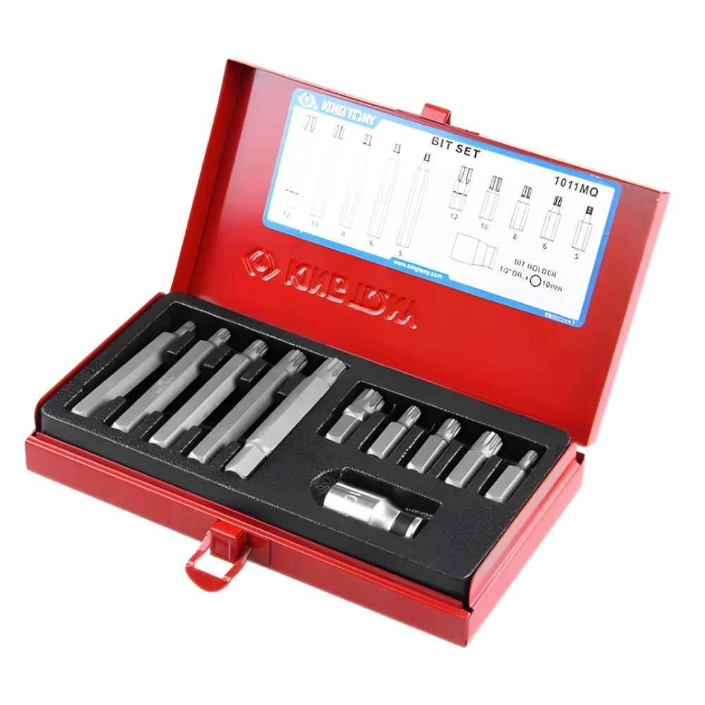 Jogo de Bits Multidentada 5 á 12mm Encaixe 1/2" 11 Peças - Kingtony