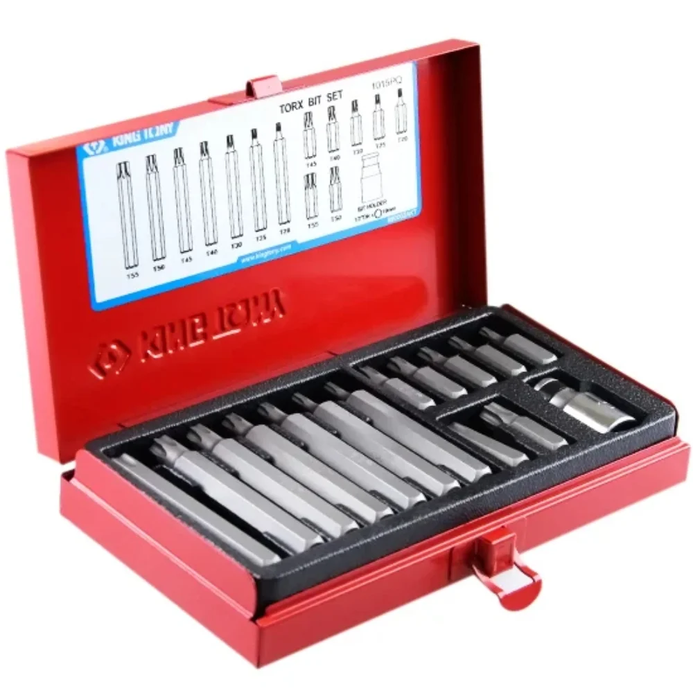 Jogo de Bits Torx T20-T55 Encaixe 1/2" 15 Peças - Kingtony