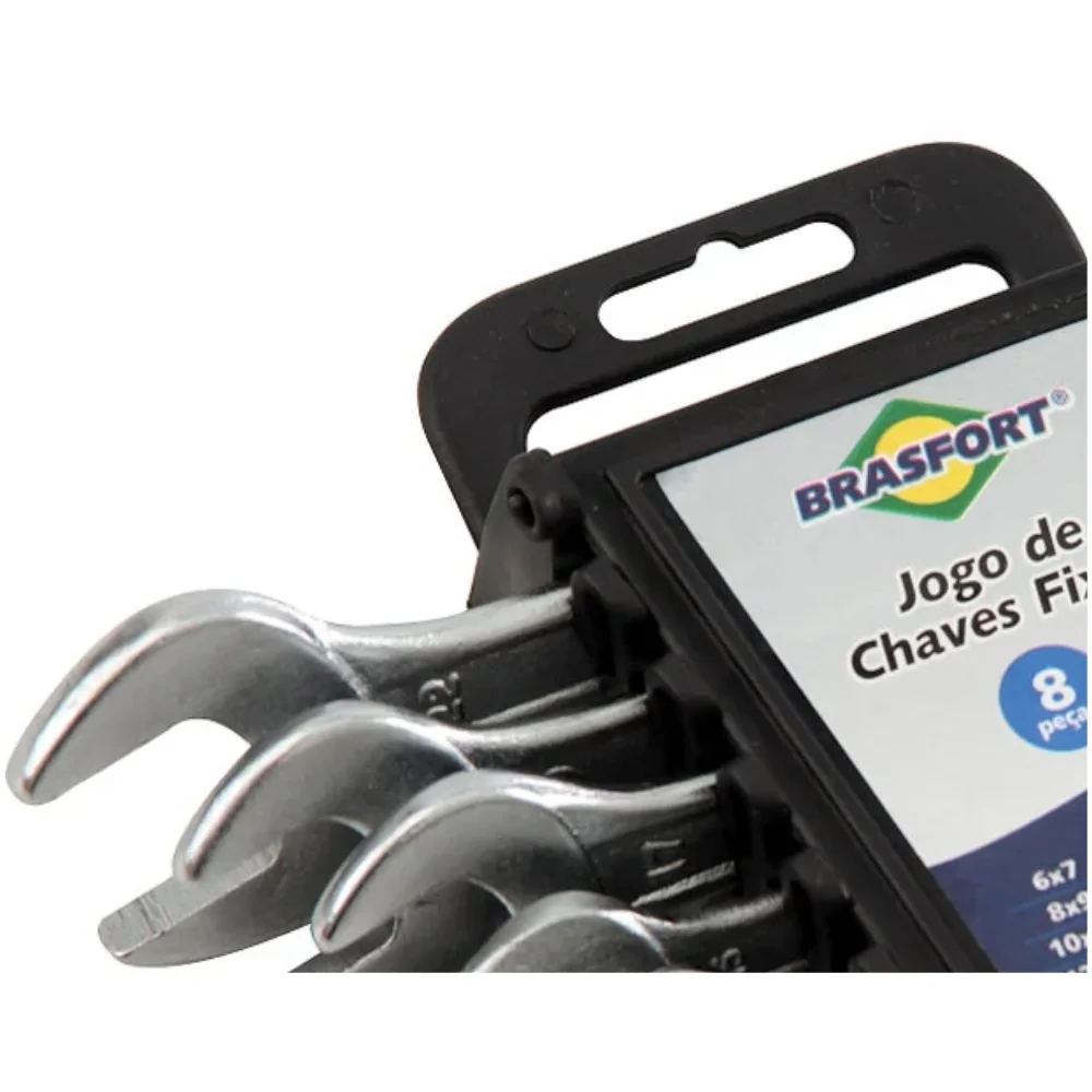 Jogo de Chave Fixa 6 a 22mm com 8 Peças - Brasfort
