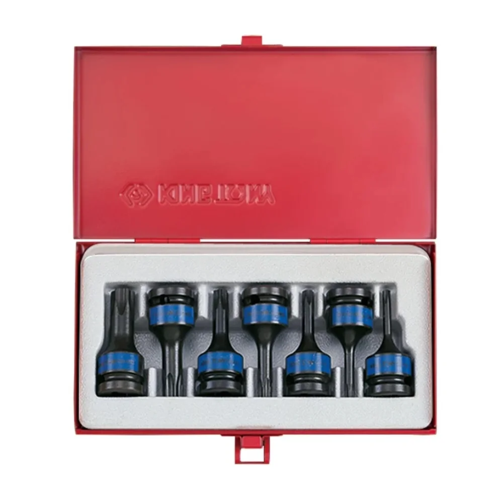 Jogo de Chave Soquete Torx Macho T25-T60 Enc 1/2" 7PC Curta - Kingtony