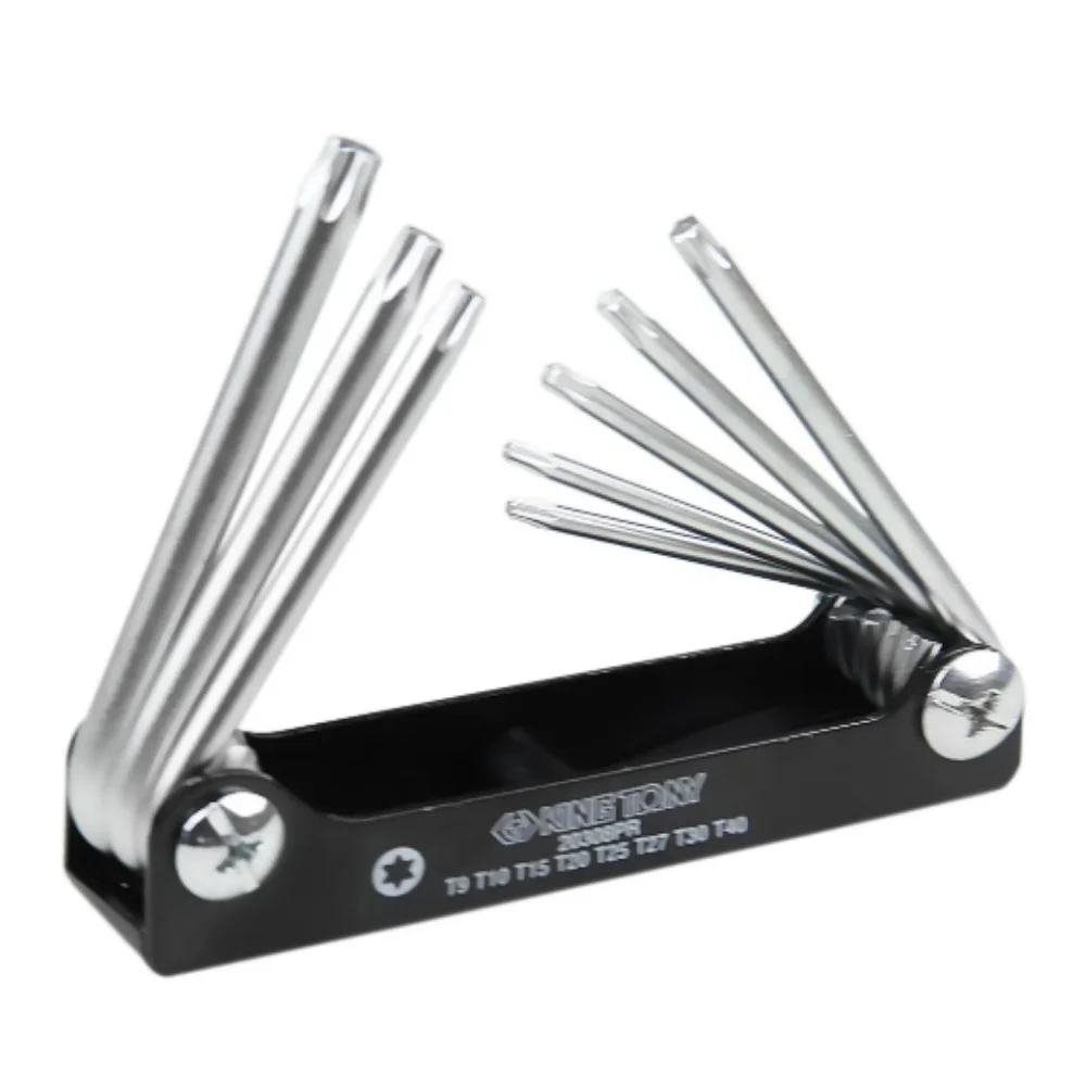 Jogo de Chave Torx Canivete T9-T40 8 Peças sem Furo - Kingtony