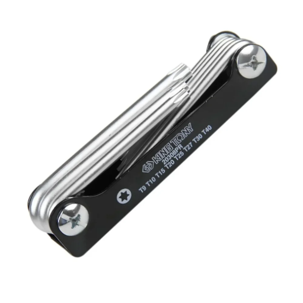 Jogo de Chave Torx Canivete T9-T40 8 Peças sem Furo - Kingtony