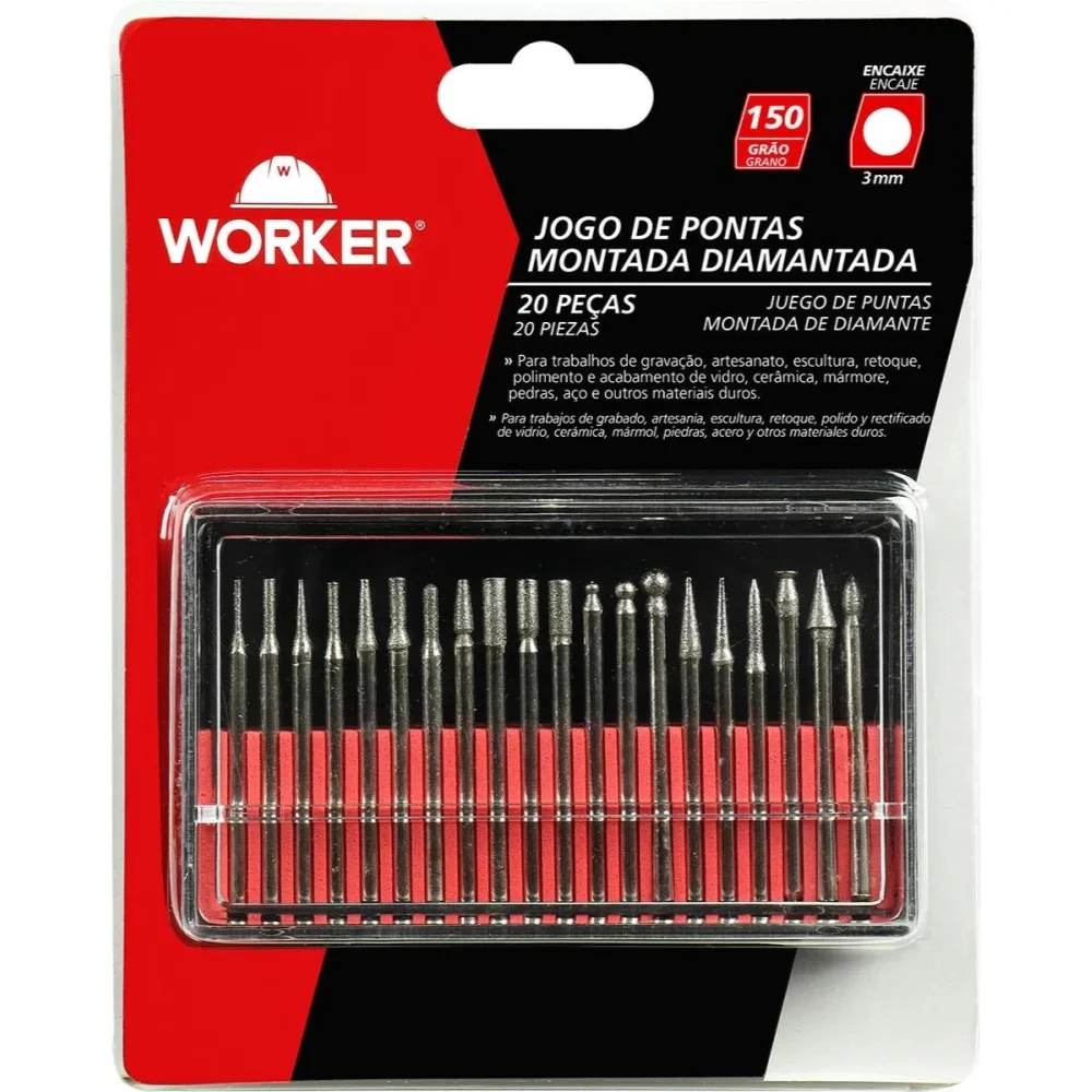 Jogo de Pontas Montada Diamantada 1.3/4" 20 Peças - Worker