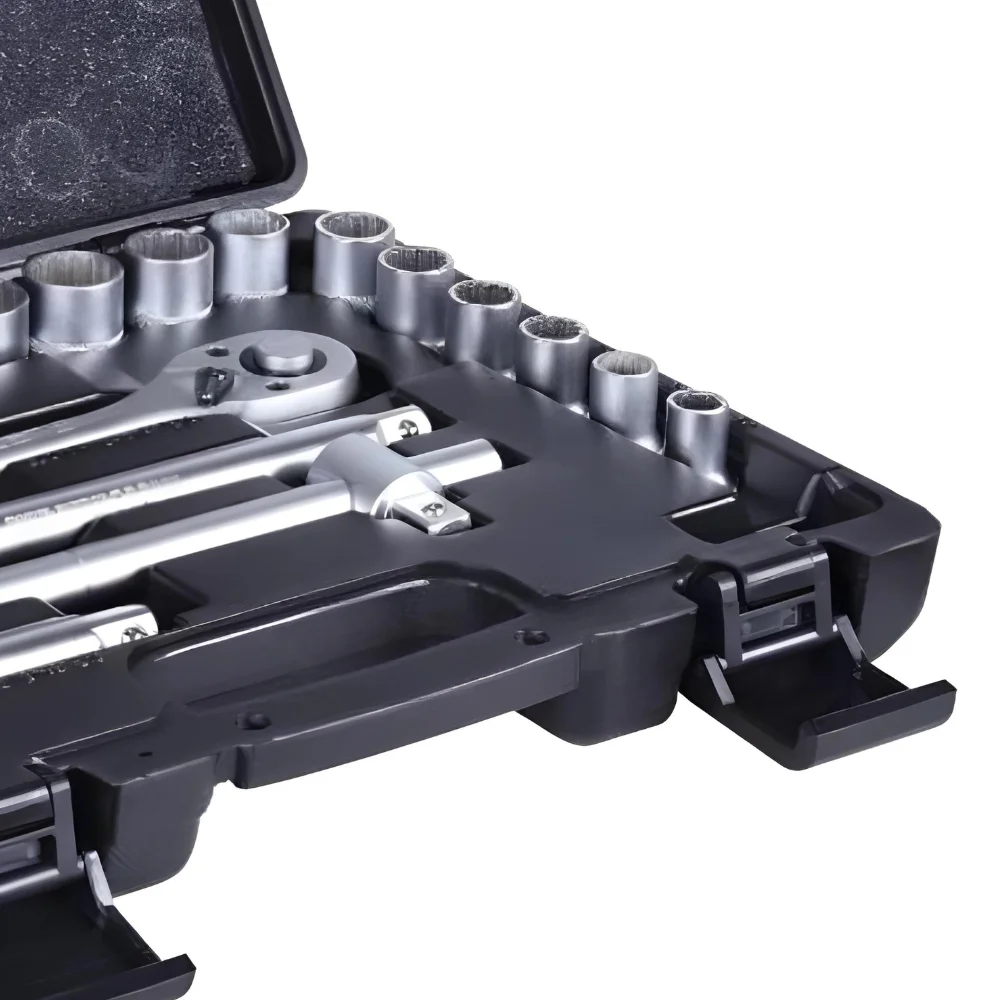 Jogo de Soquete 10 a 32 mm Estriado com Encaixe 1/2" 18 Peças - Stels