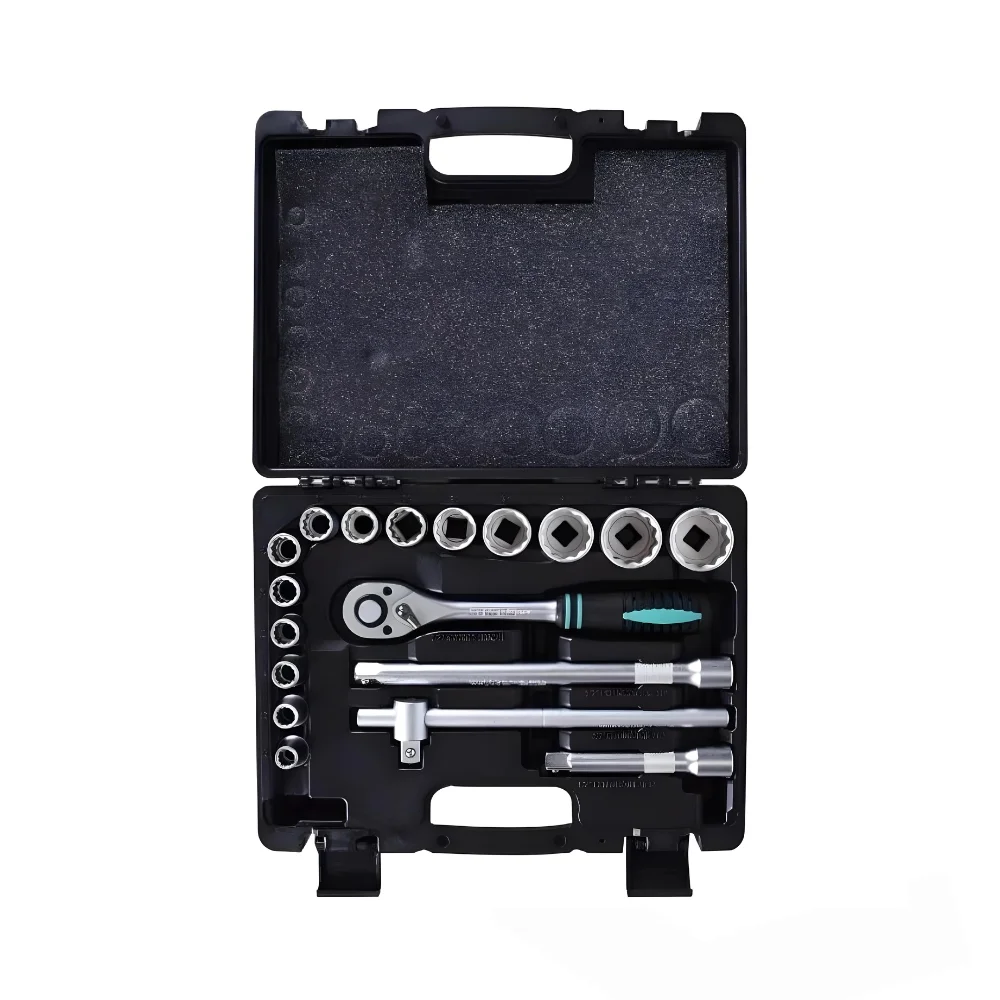 Jogo de Soquete 10 a 32 mm Estriado com Encaixe 1/2" 18 Peças - Stels