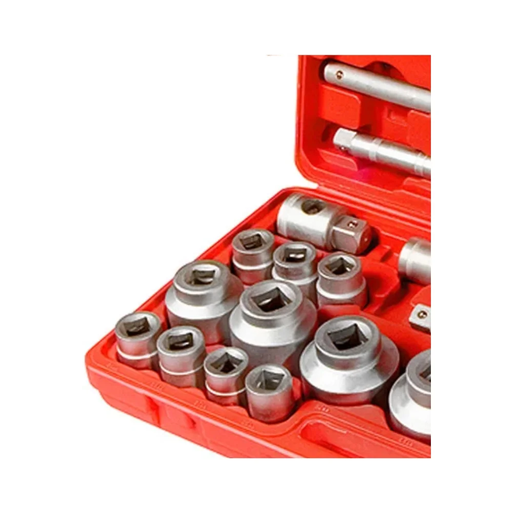 Jogo de Soquete 21 a 65mm Estriado Encaixe 3/4" 26 Peças - MTX