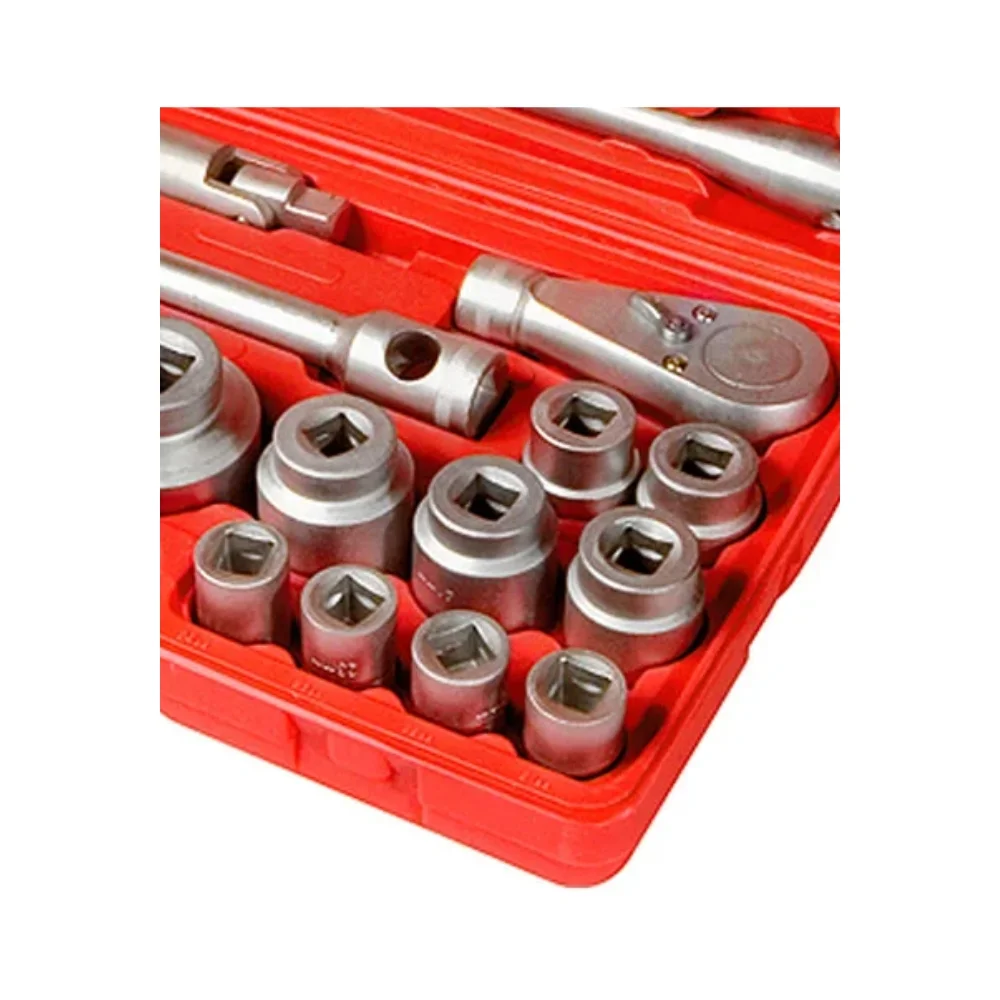 Jogo de Soquete 21 a 65mm Estriado Encaixe 3/4" 26 Peças - MTX