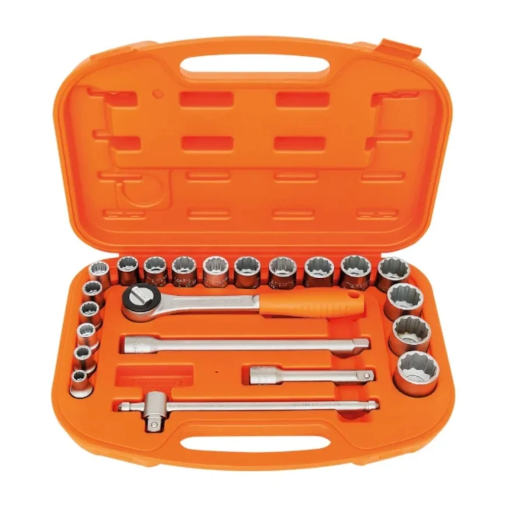 Jogo de Soquete 3/8 á 1.1/4" Estriado Encaixe 1/2" 22 Peças - Tramontina