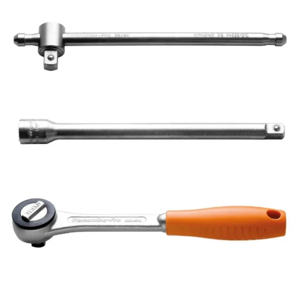 Jogo de Soquete 3/8 á 1.1/4" Estriado Encaixe 1/2" 22 Peças - Tramontina