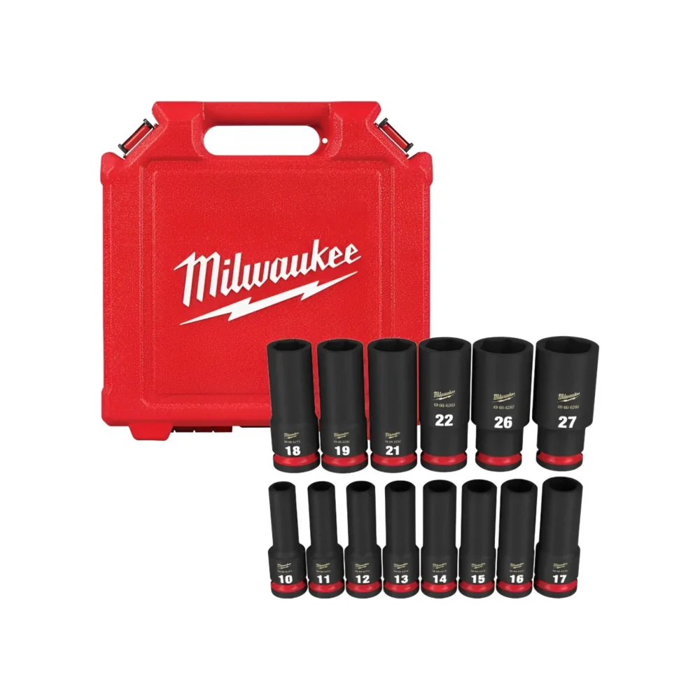 Jogo de Soquete Imp 10 à 27 mm Sext Longo Enc 1/2" 14 Pçs - Mulwaukee
