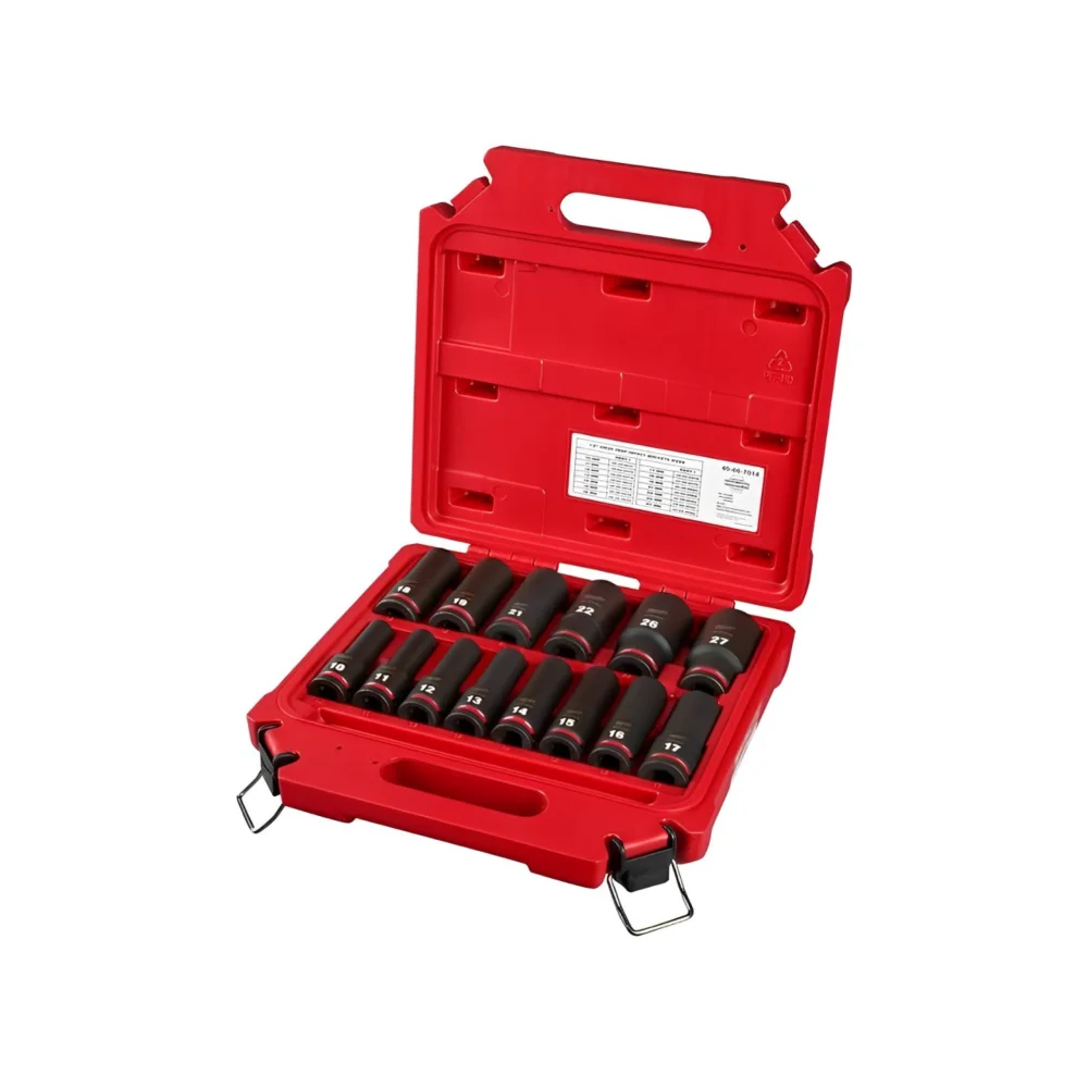 Jogo de Soquete Imp 10 à 27 mm Sext Longo Enc 1/2" 14 Pçs - Mulwaukee