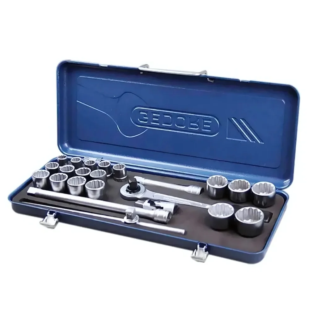 Jogo de Soquetes Estriado 12 a 32mm encaixe 1/2" 23 peças - Gedore