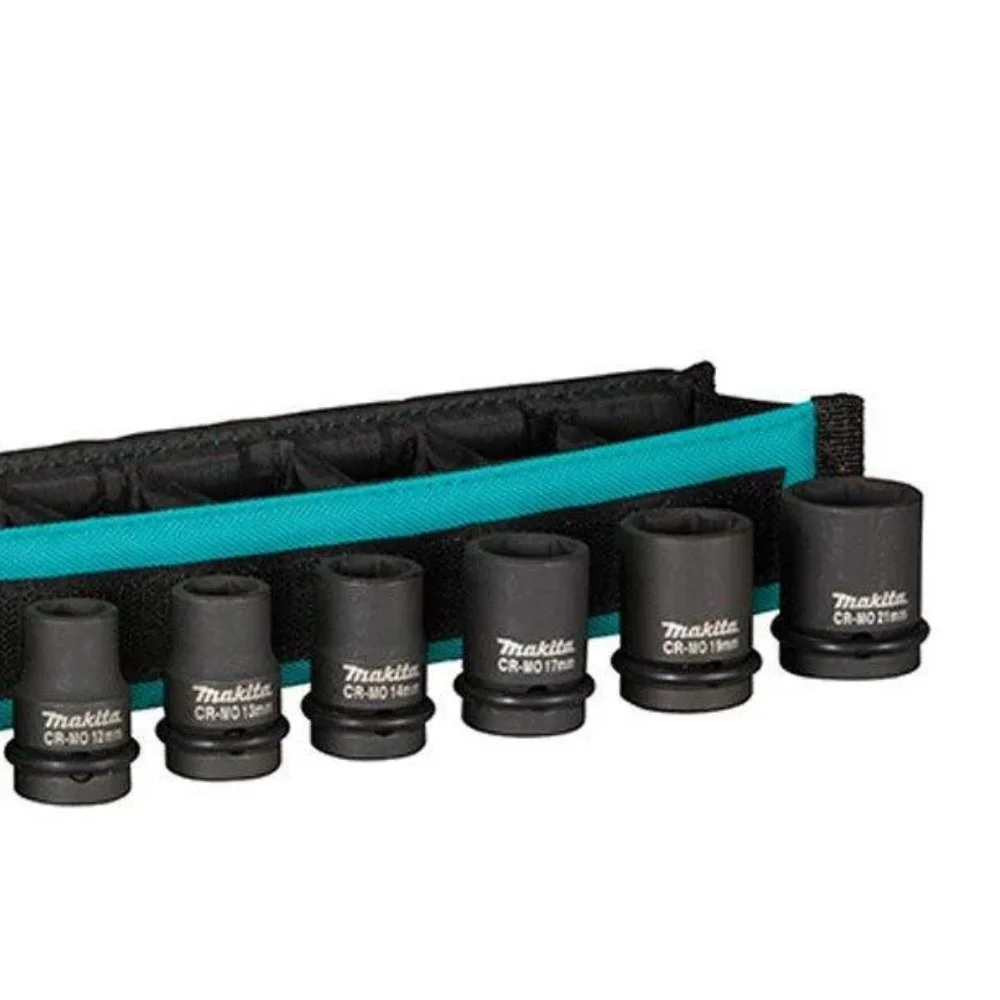 Jogo Soquete de imp 8 a 21mm enc 1/2" encaice 8 peças Makita