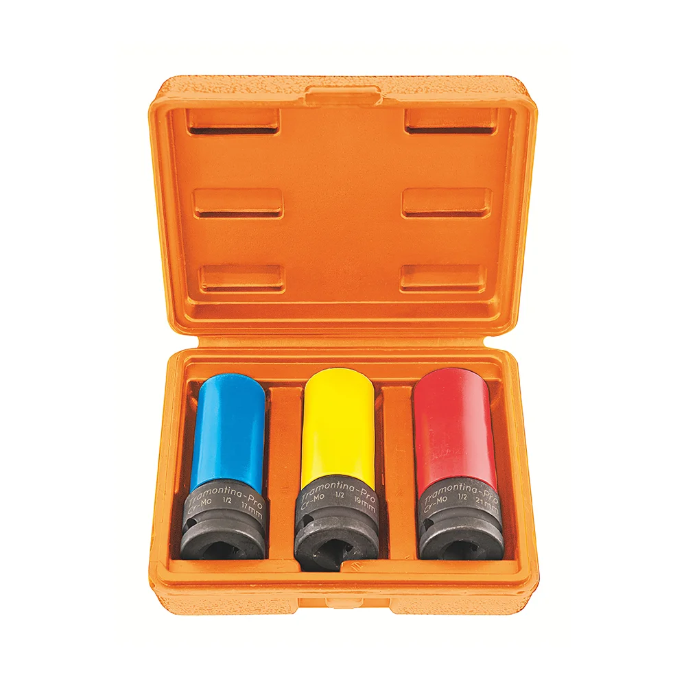 Jogo Soquetes de Impacto Encaixe 1/2" 3 Peças - Tramontina