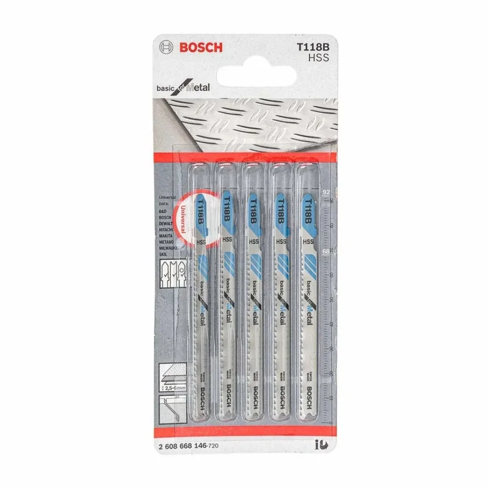 Lâmina de Serra Tico-Tico Bimetal 83 mm T118-B Metal - Bosch